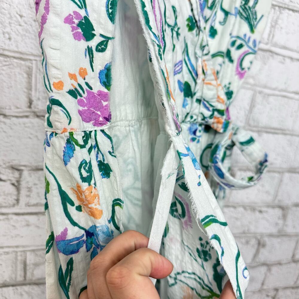 Tanya Taylor Dress Neves Floral Midi Maxi Cotton Sleeveless White Blue 4 - Picture 7 of 11